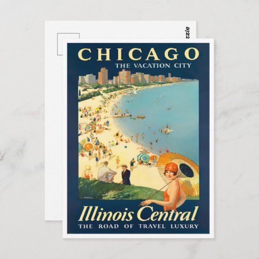 Postkarte Chicago Vintage (Vorne/Hinten)