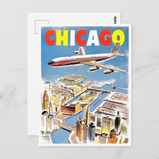 Postkarte Chicago Vintage (Vorne/Hinten)