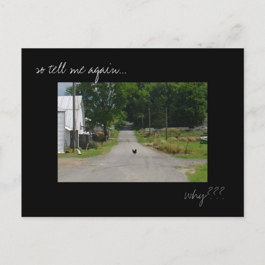 Postkarte "Chicken Crossing Road" Foto (Vorderseite)