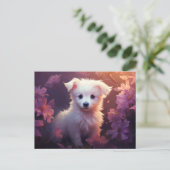 Postkarte Chien Fleur 3 (Stehend Vorderseite)