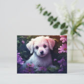 Postkarte Chien Fleur 4 (Stehend Vorderseite)
