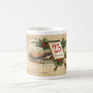 Postkarte "CHRISTMAS" der 1900er Jahre Kaffeetasse
