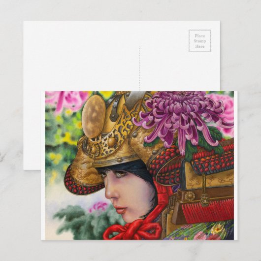 Postkarte ‚Chrysanthemum‘ (Vorne/Hinten)