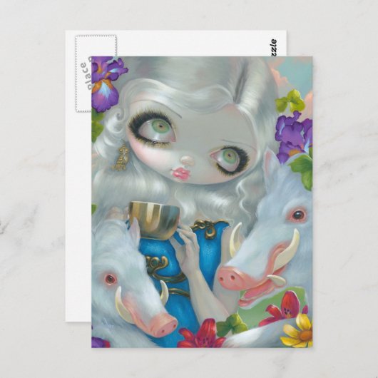 Postkarte "Circe and the Swine" (Vorne/Hinten)