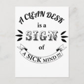 Postkarte "Clean Desk Funny Quotes" (Vorderseite)