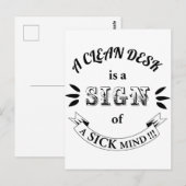 Postkarte "Clean Desk Funny Quotes" (Vorne/Hinten)