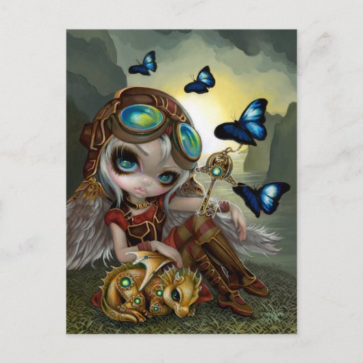 Postkarte "Clockwork Dragonling" (Vorderseite)