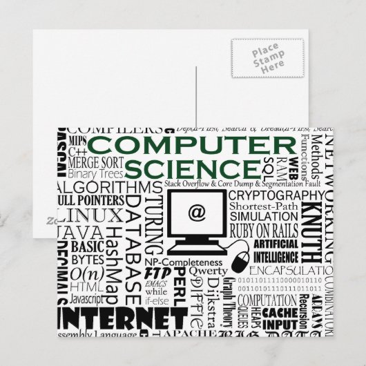 Postkarte "Computerwissenschaft" (Vorne/Hinten)