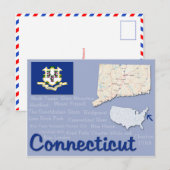 Postkarte "Connecticut" (Vorne/Hinten)