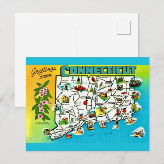 Postkarte Connecticut (Vorne/Hinten)