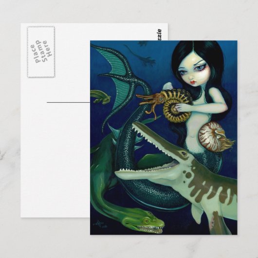 Postkarte "Cretaceous Mermaid" (Vorne/Hinten)