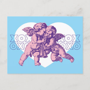 Postkarte Cupid Valentine, blau Lila