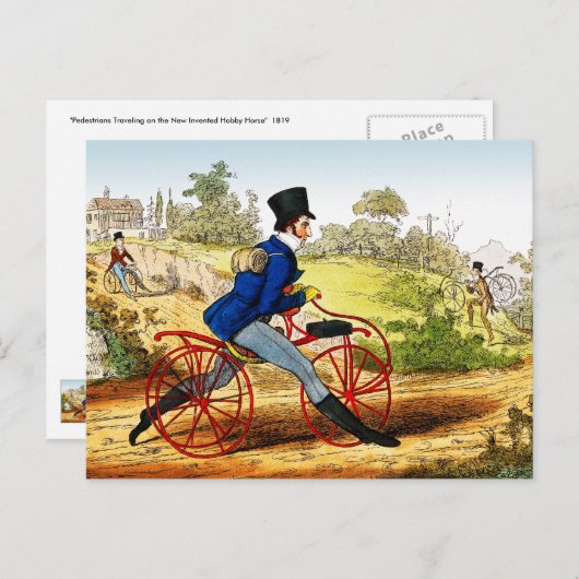 Postkarte: Das Hobby Pferd: Fahrradprototyp Postkarte (Vorne/Hinten)