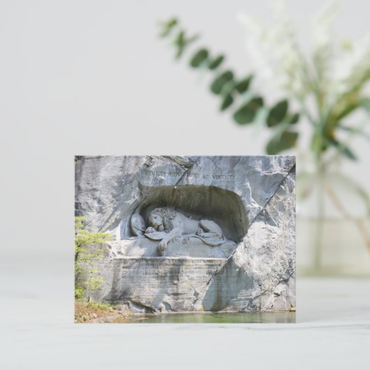Postkarte Das Löwendenkmal, Luzern, Schweiz (Stehend Vorderseite)