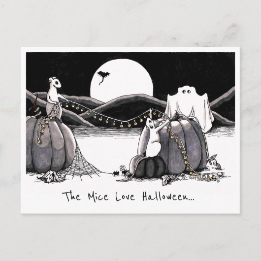 Postkarte: Das Mäuse-Liebe Halloween Postkarte (Vorderseite)