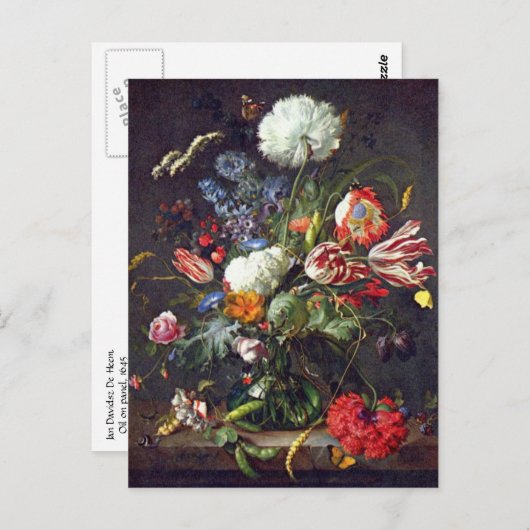 Postkarte De Heem Flower (Vorne/Hinten)