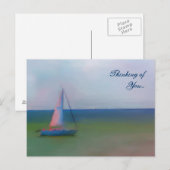 Postkarte - Denken Sie an Sie (Segelbootzeichnen) (Vorne/Hinten)