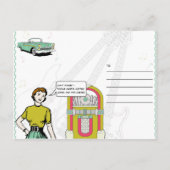 Postkarte der 1950er Party Einladung (Rückseite)