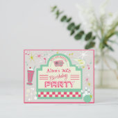 Postkarte der 1950er Party Einladung (Stehend Vorderseite)