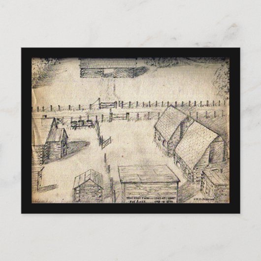 Postkarte der Bauernskizze der 40er Jahre (Vorderseite)