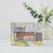 Postkarte der Blockhütte (Stehend Vorderseite)