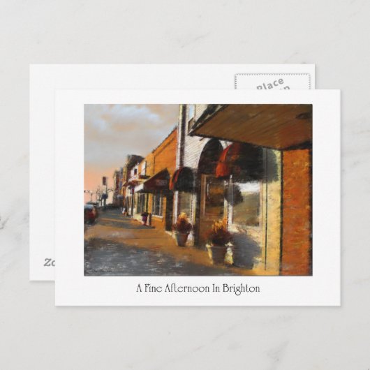 Postkarte der Brighton-Michigan-Szene (Vorne/Hinten)