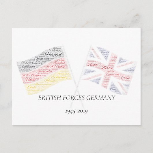 Postkarte der britischen Streitkräfte Deutschland (Vorderseite)
