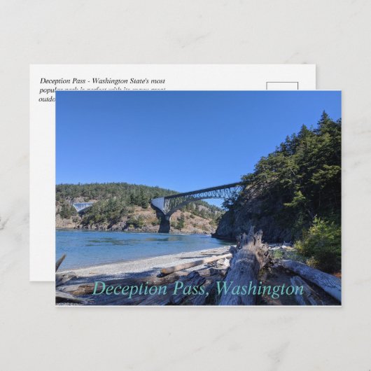Postkarte der Deception Pass Bridge (Vorne/Hinten)