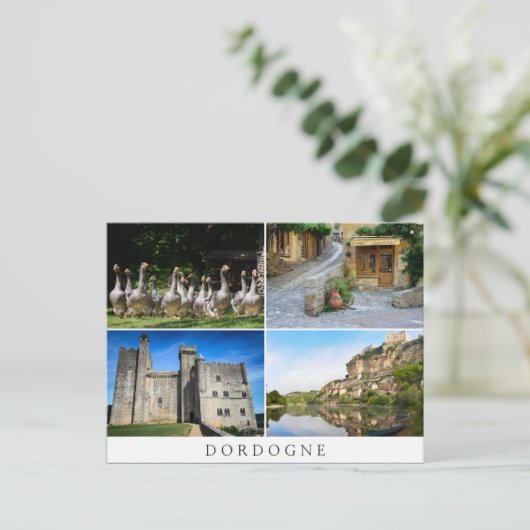 Postkarte der Dordogne-Collage (Stehend Vorderseite)
