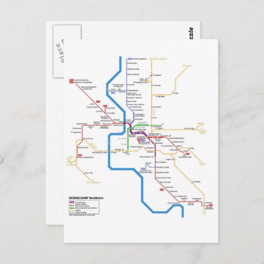 Postkarte der Düsseldorfer U-Bahn (Vorne/Hinten)