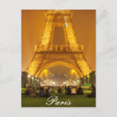 Postkarte | der Eiffelturm nachts | Paris (Vorderseite)