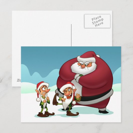 Postkarte der entrüsteten Elfen (Vorne/Hinten)