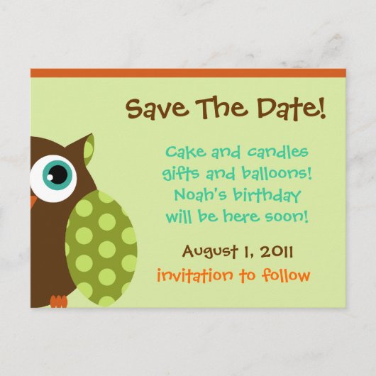 Postkarte der Eule (Vorderseite)