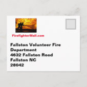 Postkarte der Fallston Volunteer Fire Department (Rückseite)