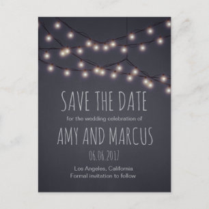 Postkarte der feenhaften Lichter Save the Date