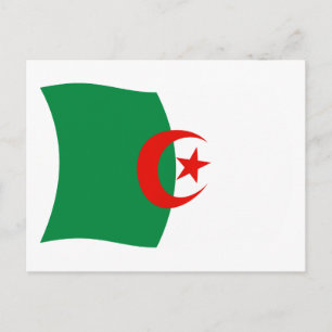 Postkarte der Flagge von Algerien