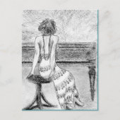 Postkarte der Frau am Klavier (Vorderseite)