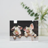 Postkarte der glücklichen Schweine (Stehend Vorderseite)