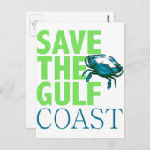 Postkarte der Golfküste gerettet (Vorne/Hinten)