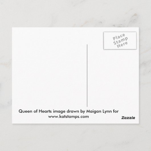 Postkarte der Königin des Herzens (Rückseite)