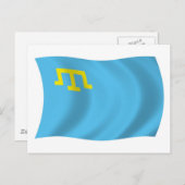 Postkarte der Krimtatarsfahne (Vorne/Hinten)