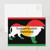 Postkarte der kurdischen Flagge (Vorne/Hinten)
