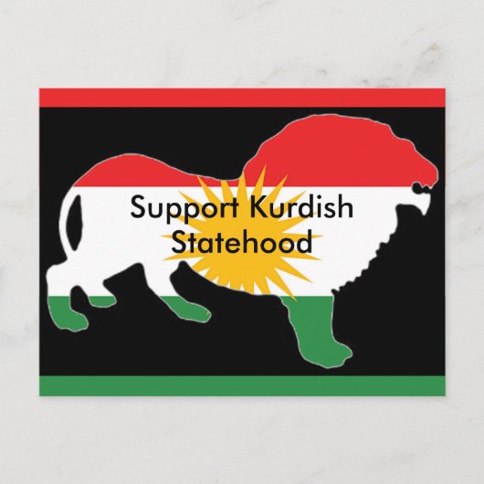 Postkarte der kurdischen Flagge (Vorderseite)