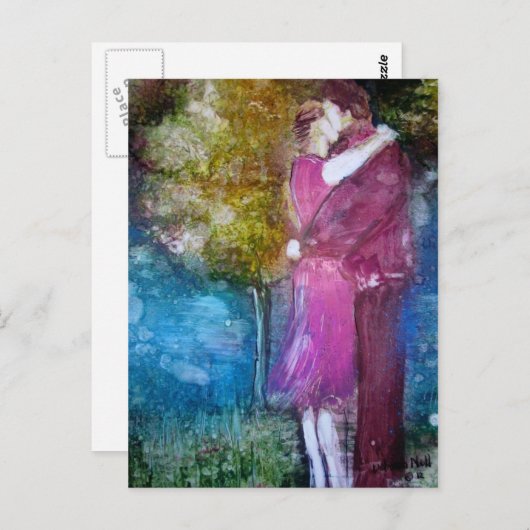 Postkarte "Der Kuss" (Vorne/Hinten)