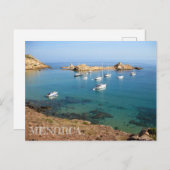 postkarte der Küste der Insel von Menorca (Vorne/Hinten)