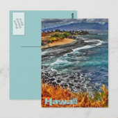 Postkarte der Küste von Hawaii (Vorne/Hinten)