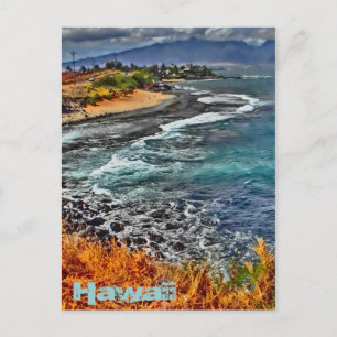 Postkarte der Küste von Hawaii