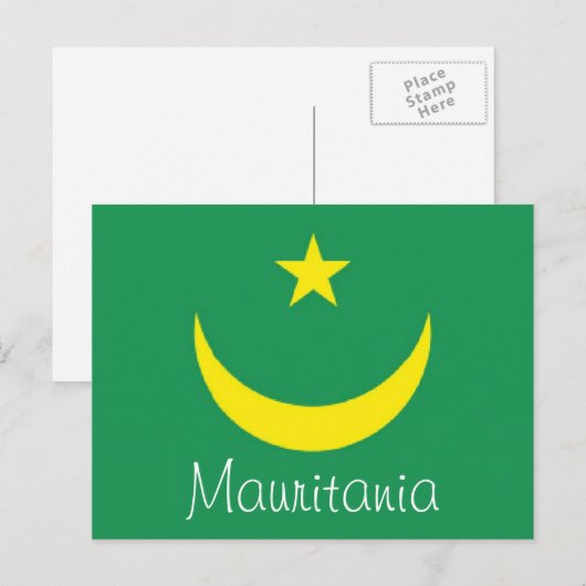 Postkarte der mauretanischen Flagge (Vorne/Hinten)