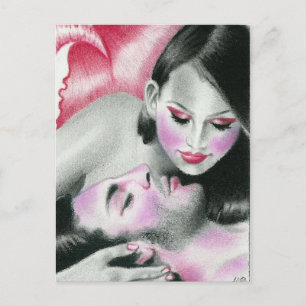 Postkarte der Meerjungfrau-Liebe