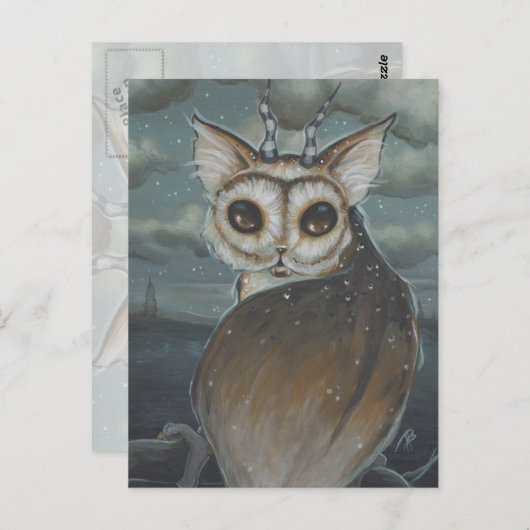 Postkarte der Meowl-Katze (Vorne/Hinten)